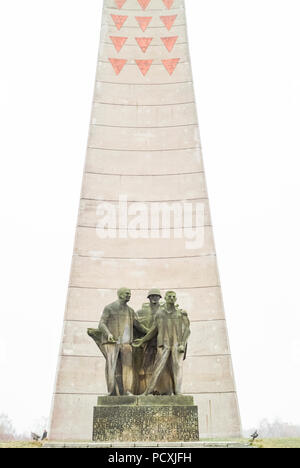 SACHSENHAUSEN, Deutschland, 9. Dezember 2009: Die sowjetische Befreiung Denkmal im KZ Sachsenhausen, Konzentrationslager. Stockfoto