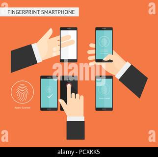 Fingerprint Smartphone Stock Vektor