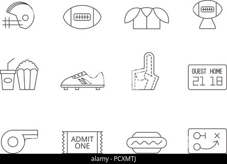 Umrisse Symbole - American Football Stock Vektor