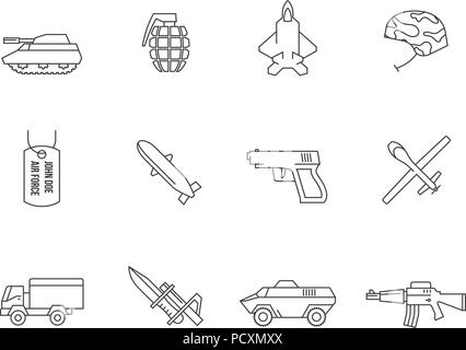 Umrisse Symbole - Militär Stock Vektor