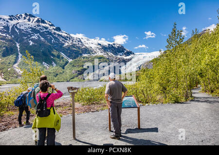 Menschen bei Kenai Fjords National Park Exit Glacier in Seward, Alaska Stockfoto