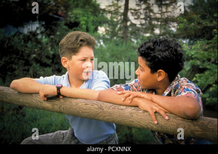 Zwei 2 Tween im Alter von Jungen auf hölzernen Zaun gelehnt sprechen. Herr © Myrleen Pearson Stockfoto