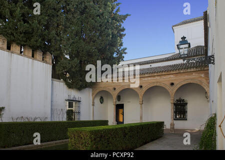 Patio de Los Levíes, Cuarto del Asistente, Alcazar, Sevilla, Andalusien, Spanien Stockfoto