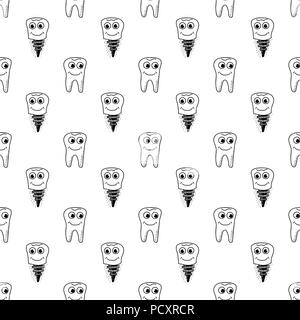 Gesunde Zähne nahtlose Muster. Die Molare Stock Vektor