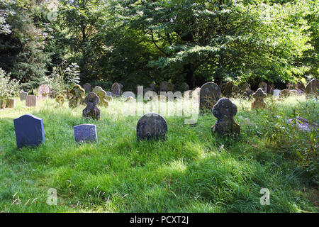 Grabsteine auf dem Friedhof, Netherbury, Dorset, Großbritannien - Johannes Gollop Stockfoto