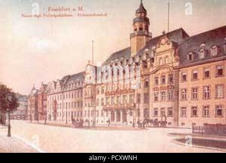 Altes Polizeipräsidium Frankfurt am Main Aufnäher 1914. Stockfoto