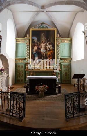 Frankreich, RILHAC - TREIGNAC - Juli 20, 2018: in der mittelalterlichen Kirche. Stockfoto