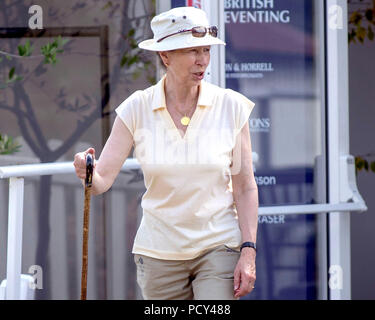 Die Princess Royal beim Festival des britischen Eventing in Gatcombe Park, Gloucestershire. Stockfoto