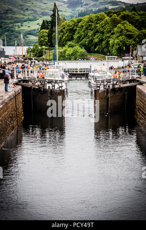 Die Treppe von Sperren in Fort Augustus Stockfoto