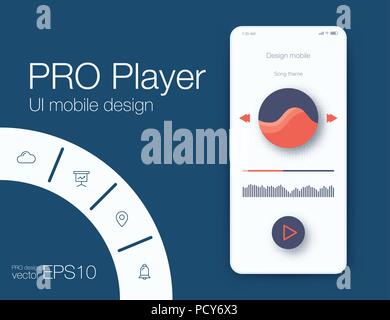 UX audio player Vorlagen Stock Vektor