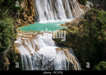 Chiflon Wasserfall Cascada Velo de Novia, Chiapas, Mexiko Stockfoto