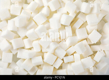 Stapel der weißen Würfel Zucker - full frame Stockfoto