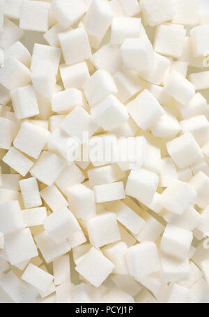 Stapel der weißen Würfel Zucker - full frame Stockfoto