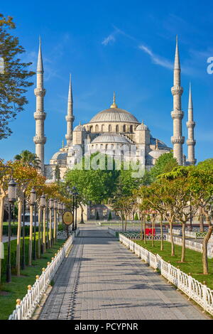Blaue Moschee, Sultan Ahmed Moschee, UNESCO-Weltkulturerbe, Istanbul, Türkei Stockfoto