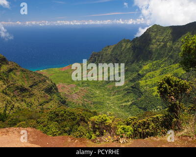 Pu'u O Kila Lookout, Kauai, Hawaii Stockfoto