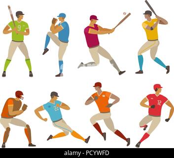 Baseball spieler. Sport Konzept. Cartoon Vector Illustration Stock Vektor