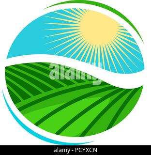 Plantation, Landwirtschaft Logo oder Label. Weinberg, Landwirtschaft Symbol. Vector Illustration Stock Vektor