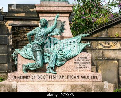 Schottische American Memorial, Alte Calton kaufen, erinnert an Scots, auf Seiten der Union im Amerikanischen Bürgerkrieg kämpften. Edinburgh, Schottland, Großbritannien Stockfoto