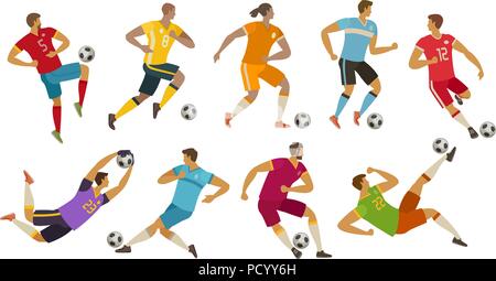 Fußball-Spieler. Sport Konzept. Cartoon Vector Illustration Stock Vektor