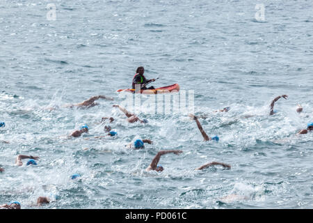 Schwimmen - Kreuz in Bajamar Gemeinde. Insel Teneriffa Stockfoto