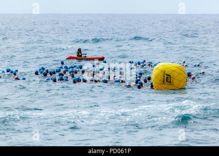 Schwimmen - Kreuz in Bajamar Gemeinde. Insel Teneriffa Stockfoto