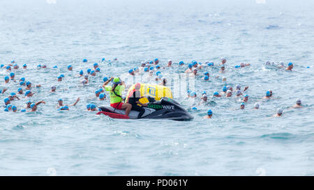 Schwimmen - Kreuz in Bajamar Gemeinde. Insel Teneriffa Stockfoto