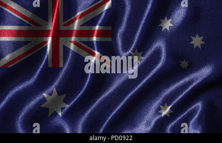 Australien Flagge - Fabric Flagge Australien Land, Hintergrund und Wallpaper von wehende Flagge von Textilien. Stockfoto