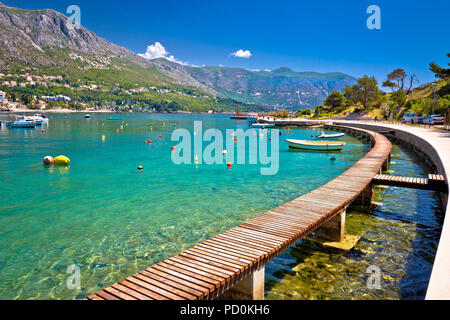 Srebreno Küste und mit Blick aufs Wasser, touristische Archipel von Dubrovnik, Süddalmatien Region von Kroatien Stockfoto