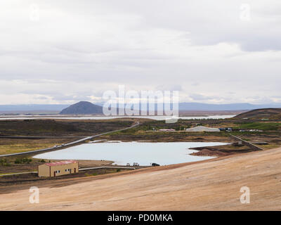 Leirbotn Geothermie-kraftwerke in der Krafla, North Island Stockfoto