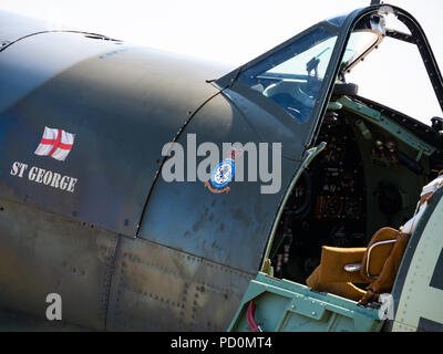 Supermarine Spitfire MKIX TD 314 St George, Headcorn, Kent GROSSBRITANNIEN Stockfoto