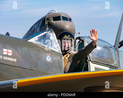 Supermarine Spitfire MKIX TD 314 St George, Headcorn, Kent GROSSBRITANNIEN Stockfoto