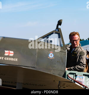 Supermarine Spitfire MKIX TD 314 St George, Headcorn, Kent GROSSBRITANNIEN Stockfoto