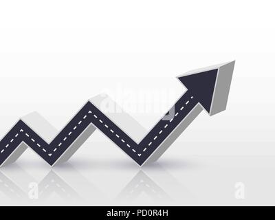 3D-Pfeil Straße Wachstum bis Konzept. Infografik Vorlage für geschäftlichen Hintergrund. Vector EPS 10. Stock Vektor