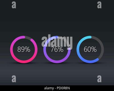 Kreisdiagramme Infografik Vorlage, Workflow, Web Design, Elemente der Benutzeroberfläche. Vector EPS 10. Stock Vektor