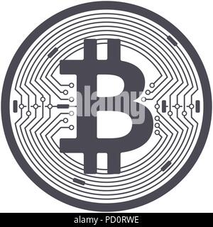 Bitcoin flachbild Symbol auf weißem Hintergrund für die Verwendung im Web Projekte oder mobile Anwendungen isoliert. Cryptocurrency rundes Symbol. Vector EPS 10. Stock Vektor