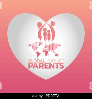 Weltweiten Tag der Eltern logo Icon Design, Vektor, Abbildung Stock Vektor