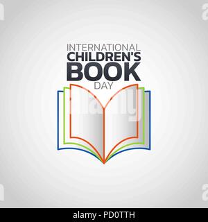 International Children's Book Tag logo Icon Design, Vektor, Abbildung Stock Vektor