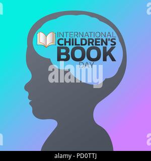 International Children's Book Tag logo Icon Design, Vektor, Abbildung Stock Vektor