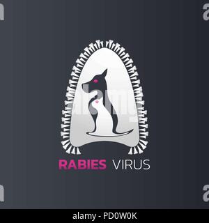 Tollwutvirus logo Icon Design, Vektor, Abbildung Stock Vektor
