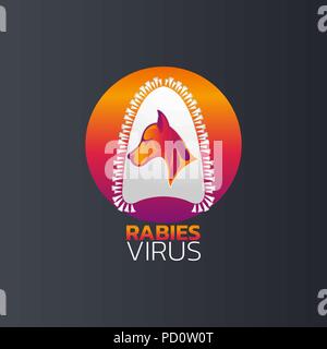 Tollwutvirus logo Icon Design, Vektor, Abbildung Stock Vektor