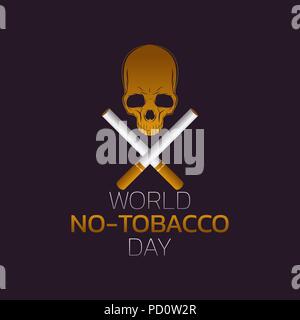 Welt No-Tobacco Tag Icon Design, Vektor, Abbildung Stock Vektor