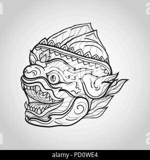 Hanuman head Vector Illustration Stock Vektor