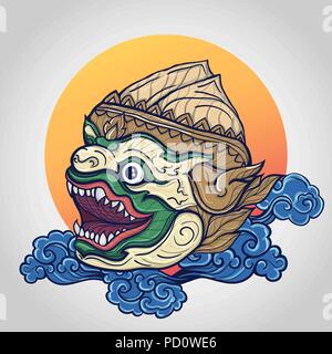 Hanuman head Vector Illustration Stock Vektor