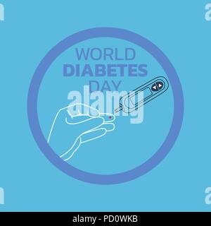 Weltdiabetestag Bewusstsein. Vector Illustration Stock Vektor