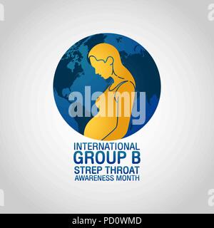 Internationale Gruppe B Strep Throat ßtsein Monat Vektor logo Symbol Abbildung Stock Vektor