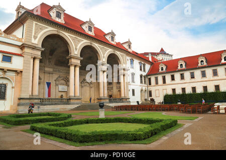 Prag, 10.Juni 2018 - Wallensteinpalast in Mala Strana, Prag in dem heute der Senat der Tschechischen Republik Stockfoto