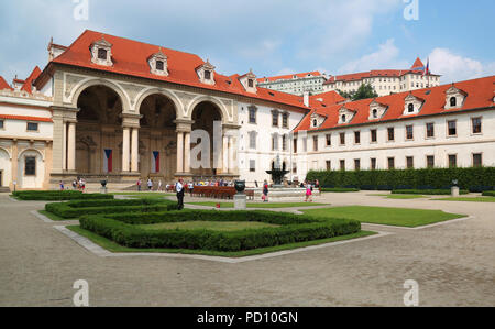 Prag, 11.Juni 2018 - Wallensteinpalast in Mala Strana, Prag in dem heute der Senat der Tschechischen Republik Stockfoto