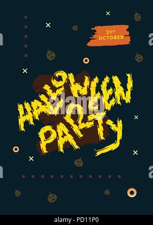 Halloween Party dark Poster mit geometrischen Dekoration. Vertikale Banner. Für Urlaub design Vorlage. Vector Illustration. Stock Vektor