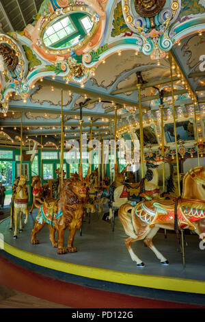 Managerie dentzel Carousel, Glen Echo Park, MacArthur Boulevard, Glen Echo, Maryland Stockfoto