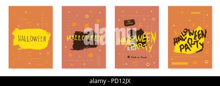 Satz von Halloween Poster. Vorlage für Urlaub Happy Halloween Party Flyer Design. Vector Illustration. Stock Vektor
